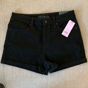 Black high rise jean shorts